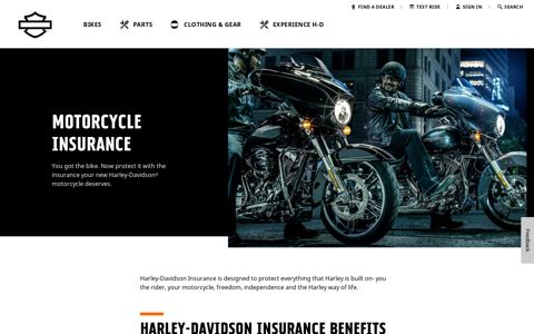 Motorcycle Insurance Services & Benefits | Harley-Davidson ...
