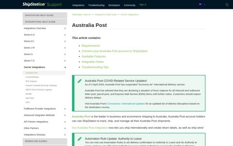Australia Post – ShipStation Help AU