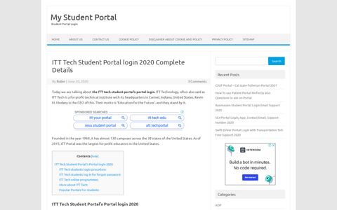 ITT Tech Student Portal login 2020 Complete Details - My ...