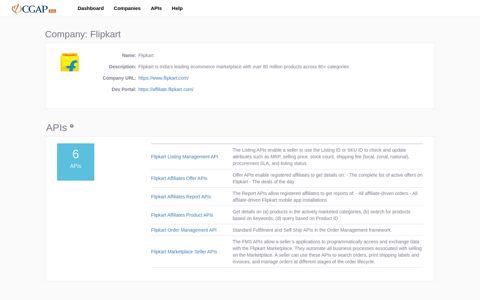 Flipkart | API Dashboard CGAP
