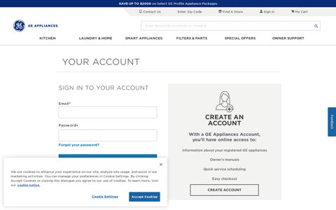 Account Sign In | GE Appliances