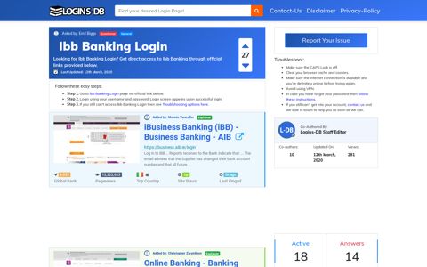 Ibb Banking Login - Logins-DB