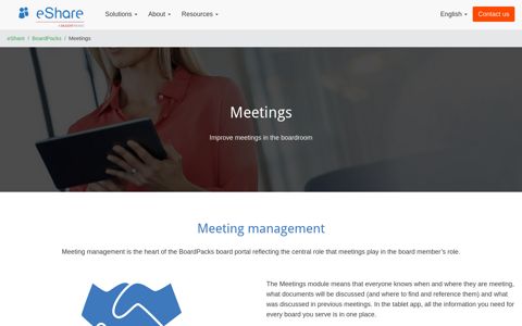 The BoardPacks Meeting module | eShare