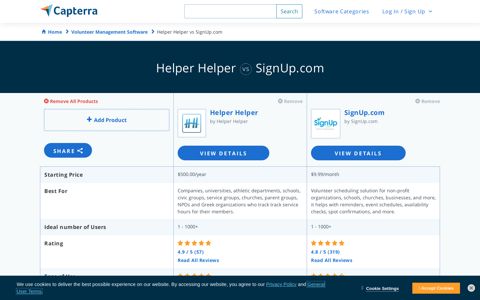 Helper Helper vs SignUp.com - 2020 Feature and Pricing Comparison