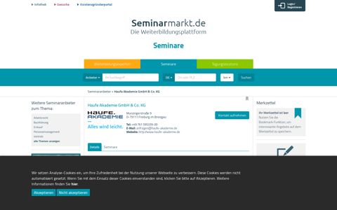 Seminaranbieter: Haufe Akademie GmbH & Co. KG