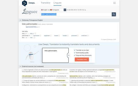 links patrocinados - English translation – Linguee