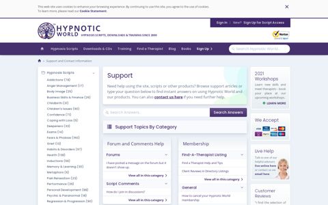 Support and Contact Information | Hypnotic World