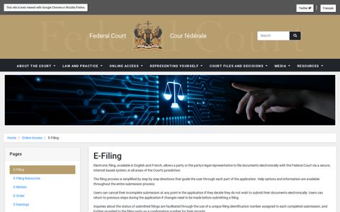 Federal Court - E-Filing - Cour fédérale