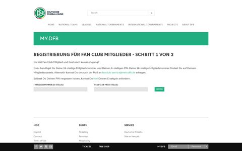 Registrierung für Fan Club Mitglieder - Schritt 1 ... - mein.DFB