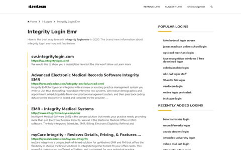 Integrity Login Emr ❤️ One Click Access - iLoveLogin