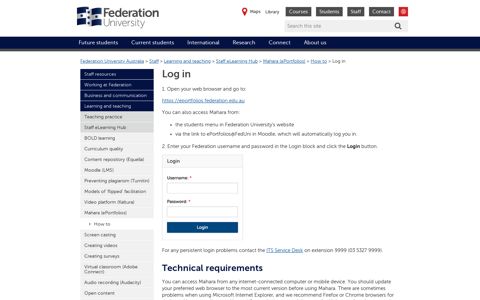 Log in - Federation University Australia