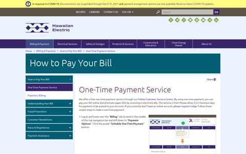 One-Time Payment Service | Hawaiian Electric