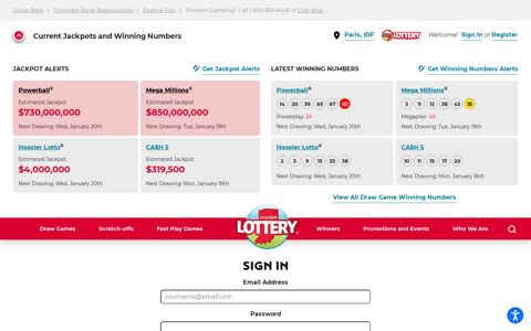 Sign In - Hoosier Lottery