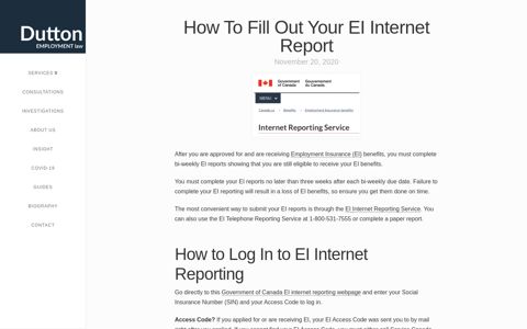 How To Fill Out Your EI Internet Report | Dutton Employment ...