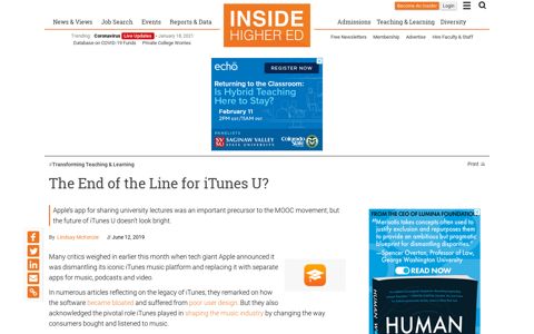 Apple winds down iTunes U - Inside Higher Ed