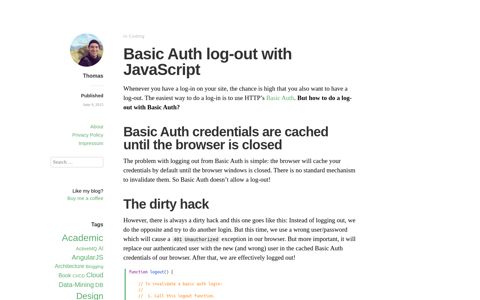 Basic Auth log-out with JavaScript – Thomas Uhrig
