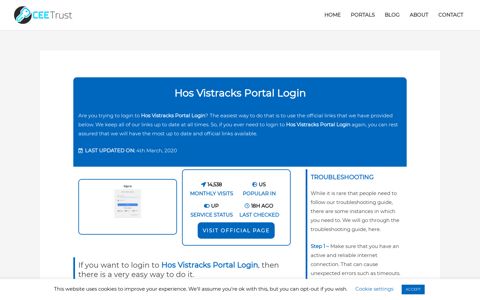 Hos Vistracks Portal Login - Find Official Portal - CEE Trust
