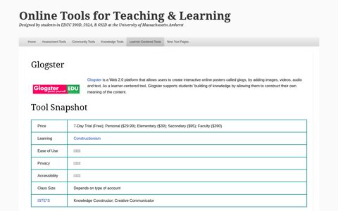 Glogster | Online Tools for Teaching & Learning - UMass Blogs
