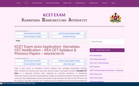 Karnataka CET Exam 2020 | KCET Application form, Exam ...