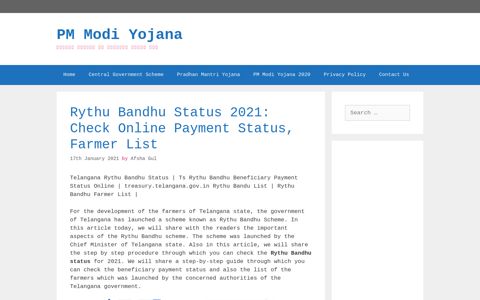 Rythu Bandhu Status 2020: Check Online Payment Status ...