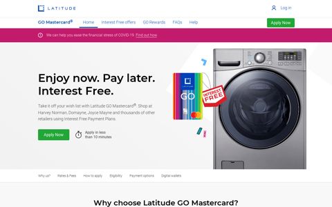 Interest Free Payment Plans with Latitude GO Mastercard | GO ...