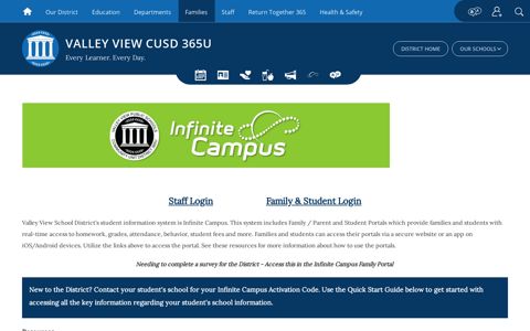 Student Info - Infinite Campus - Valley View School District