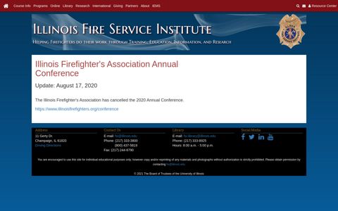 IFSI Events - Illinois Fire Service Institute