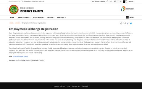 Employment Exchange Registration | District Raisen ...