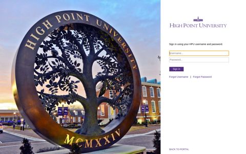 Sign In - My HPU - High Point University