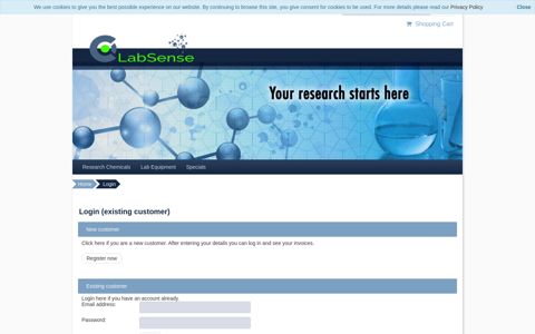 Login (existing customer) - labsense.nl