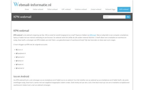 KPN webmail | Webmail-informatie.nl