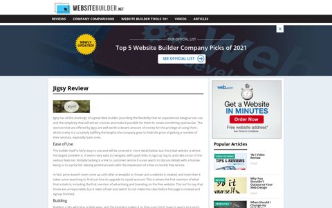 Jigsy Review | Top 5 Website Builders | Websitebuilder.net
