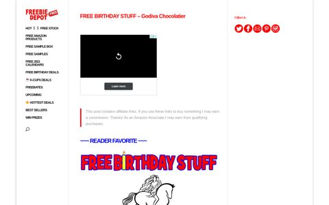 FREE BIRTHDAY STUFF – Godiva Chocolatier | Freebie Depot