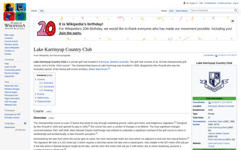 Lake Karrinyup Country Club - Wikipedia