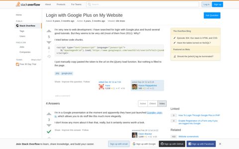 Login with Google Plus on My Website - Stack Overflow