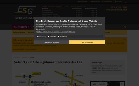 Anfahrt zur ESG Rheinstetten | ESG - Scheideanstalt.de