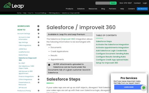 Integrating Leap with Salesforce and improveit 360