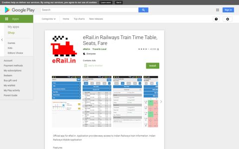 eRail.in Railways Train Time Table, Seats, Fare - Apps on ...