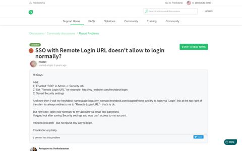 SSO with Remote Login URL doesn't allow to login normally ...