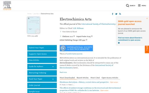 Electrochimica Acta - Journal - Elsevier