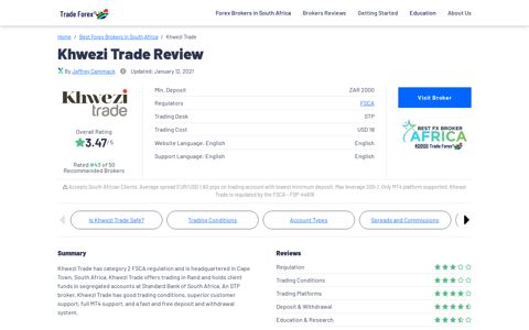Khwezi Trade Review 2020 | TradeForexSA