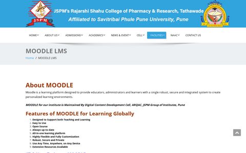 MOODLE LMS – JSPM's RSCOPR Tathawade