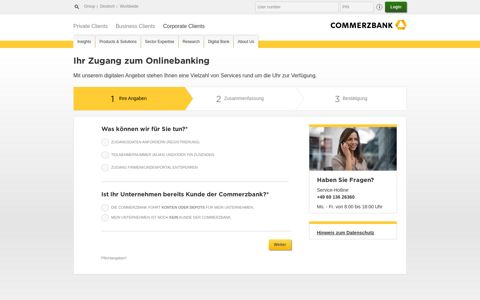 Ihr Zugang zum Onlinebanking - Commerzbank