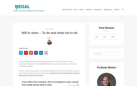 Wifi in store – To do and what not to do | | Minter Dial