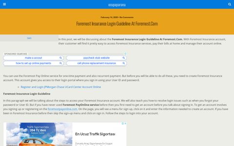 Foremost Insurance Login Guideline At Foremost.Com