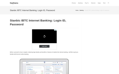 Stanbic IBTC Internet Banking: Login ID, Password - NaijNaira