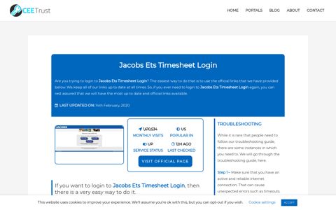 Jacobs Ets Timesheet Login - Find Official Portal - CEE Trust