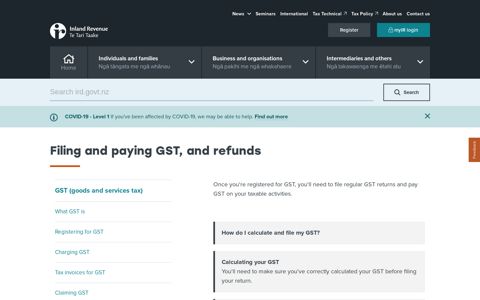 Filing and paying GST, and refunds - Ird