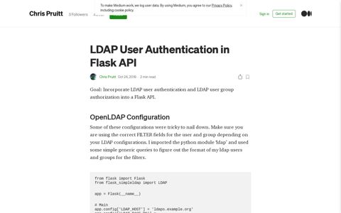 LDAP User Authentication in Flask API | by Chris Pruitt | Medium