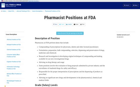 Pharmacist Positions at FDA | FDA